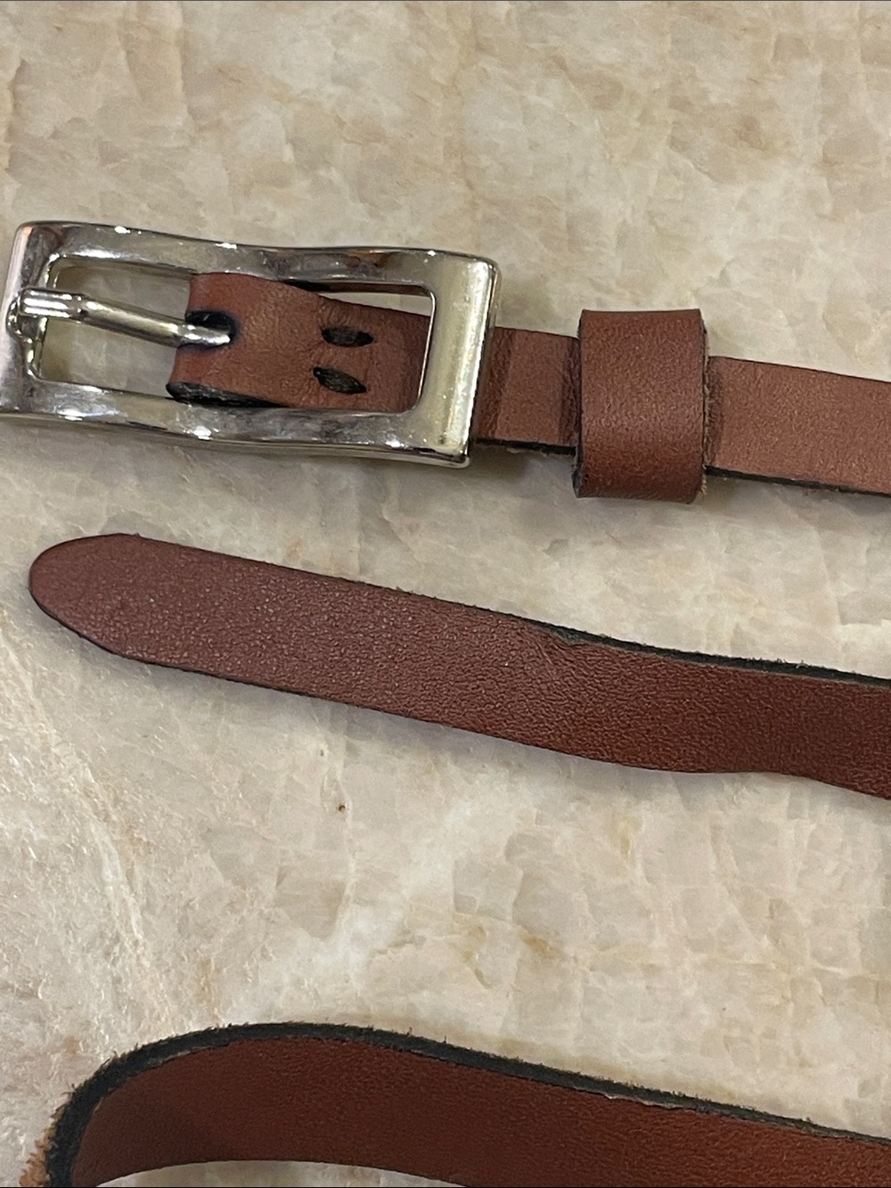 Brown Leather Ring-Accent wrap Belt. XL - Picture 2 of 4